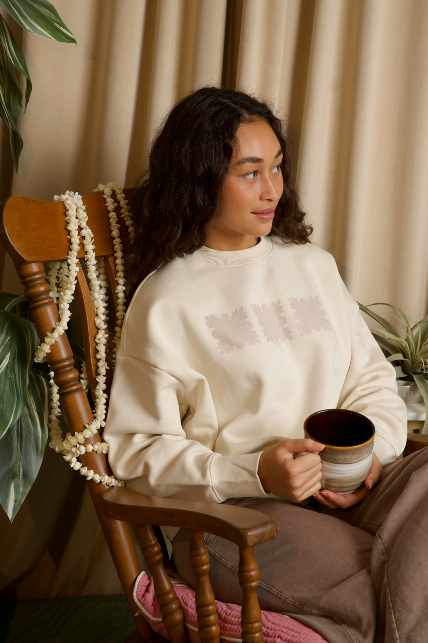 Ecru Ulu Quilt Pullover