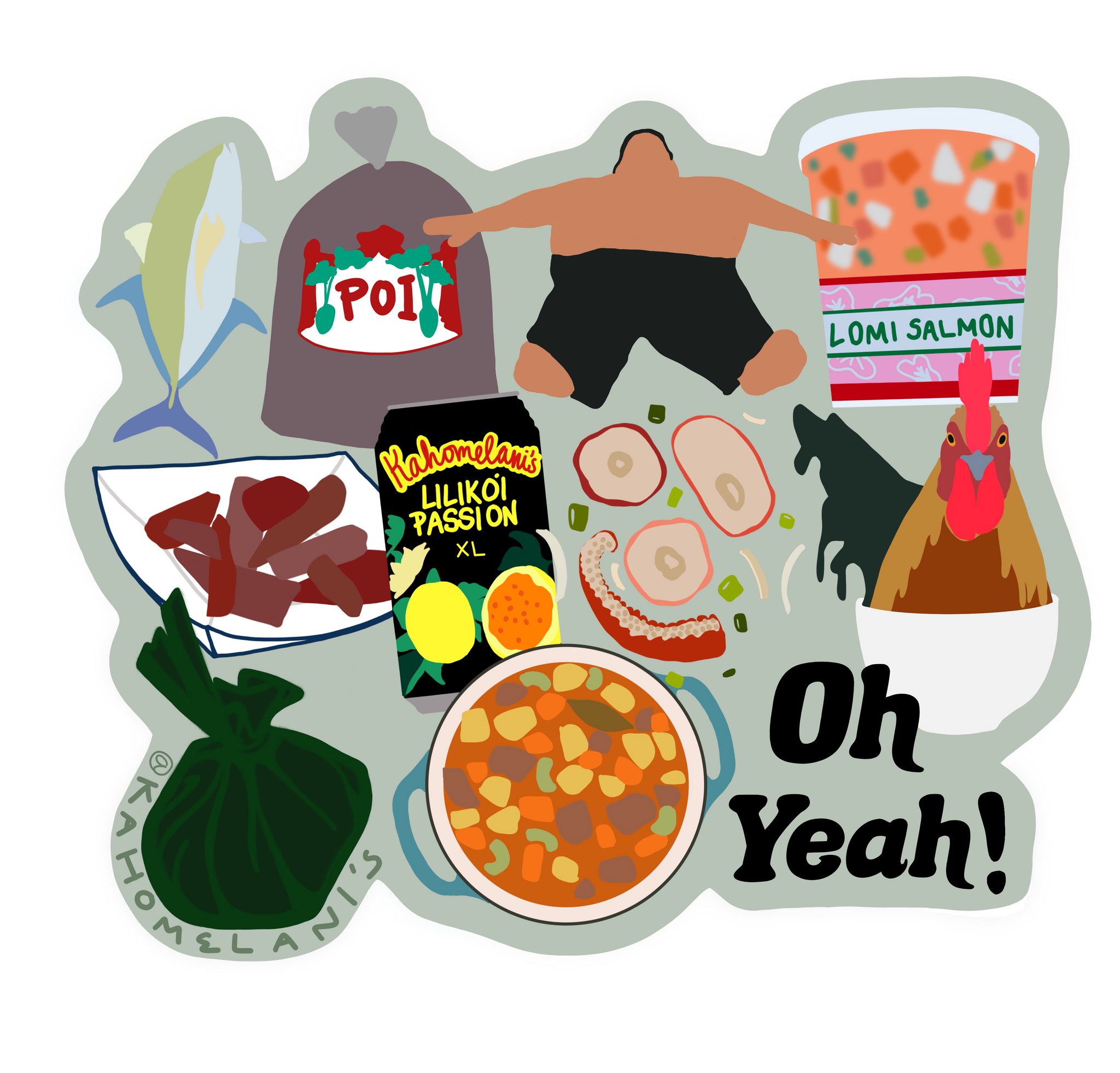 Fish and Poi Sticker – Kahomelani's LLC