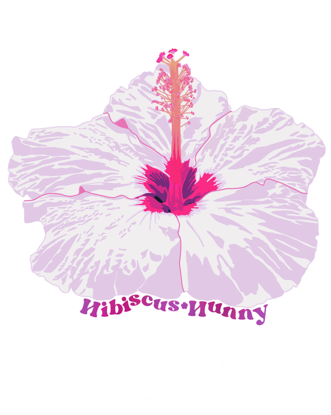 Purple Hibiscus Hunny Clear Sticker