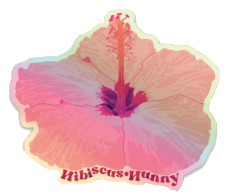 Hibiscus Hunny Holographic Sticker