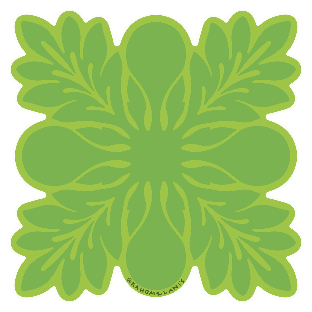 Green ʻUlu Quilt Sticker